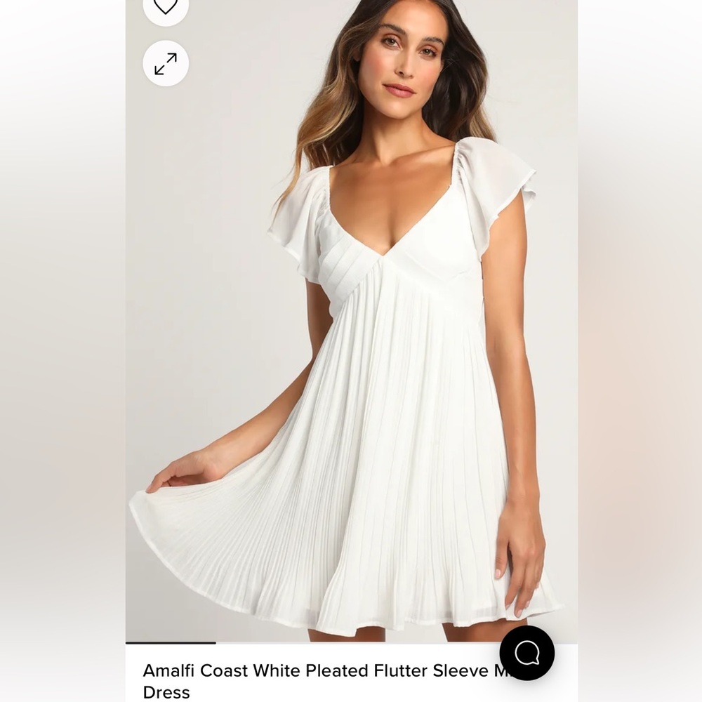 White Flowy Mini Dress! White - size XS